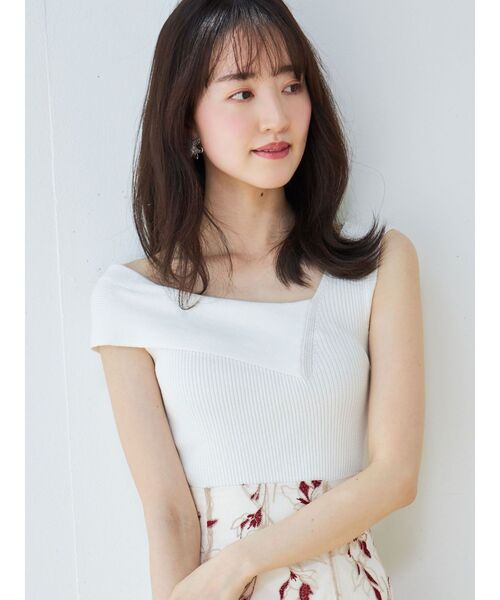 MERCURYDUO（マーキュリーデュオ）の「3WAYアシメチェンジリブコンパクトニット（ニット/セーター・レディース・オフホワイト/ブラック/パープル/ピンク・FREE）」の20枚目の写真