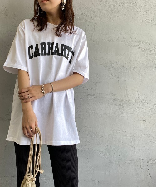 Carhartt WIP（カーハートダブリューアイピー）の「[carhartt WIP/カーハートダブリューアイピー] UNIVERSITY カレッジロゴ ショートスリーブTシャツ（Tシャツ/カットソー・レディース・ブラック/イエロー/ホワイト/グリーン・M/L/XL）」の5枚目の写真