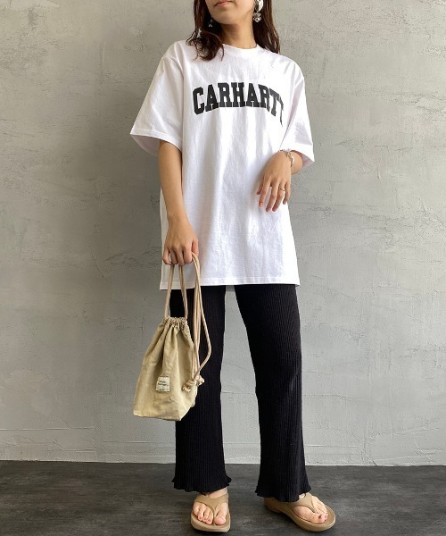 Carhartt WIP（カーハートダブリューアイピー）の「[carhartt WIP/カーハートダブリューアイピー] UNIVERSITY カレッジロゴ ショートスリーブTシャツ（Tシャツ/カットソー・レディース・ブラック/イエロー/ホワイト/グリーン・M/L/XL）」の10枚目の写真