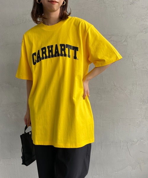 Carhartt WIP（カーハートダブリューアイピー）の「[carhartt WIP/カーハートダブリューアイピー] UNIVERSITY カレッジロゴ ショートスリーブTシャツ（Tシャツ/カットソー・レディース・ブラック/イエロー/ホワイト/グリーン・M/L/XL）」の16枚目の写真