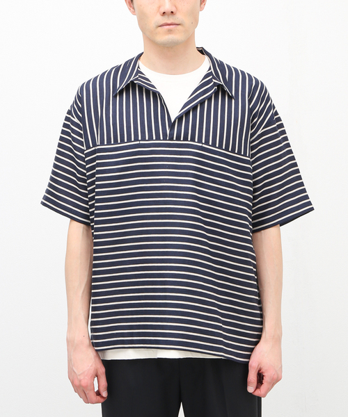 m's braque（エムズブラック）の「【m's braque / エムズ ブラック】スキッパーシャツ（シャツ/ブラウス・メンズ・ブラック・FREE）」の3枚目の写真