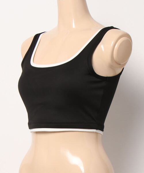 FREE BLUES（フリーブルース）の「バイカラー ヨガフィットネススポーツブラ/パッド付き（スポーツブラ・レディース・ブラック/ブルー/ミント/アイボリー・M）」の5枚目の写真