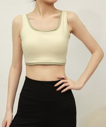 FREE BLUES | バイカラー ヨガフィットネススポーツブラ/パッド付き(スポーツブラ)