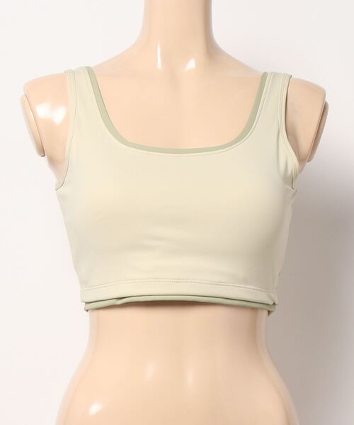 FREE BLUES（フリーブルース）の「バイカラー ヨガフィットネススポーツブラ/パッド付き（スポーツブラ・レディース・ブラック/ブルー/ミント/アイボリー・M）」の20枚目の写真