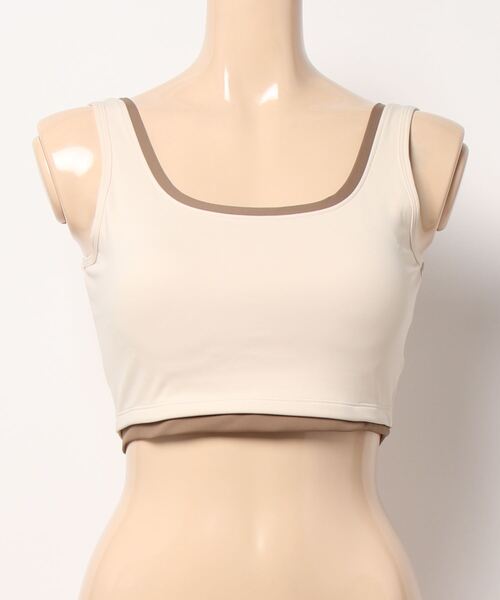 FREE BLUES（フリーブルース）の「バイカラー ヨガフィットネススポーツブラ/パッド付き（スポーツブラ・レディース・ブラック/ブルー/ミント/アイボリー・M）」の21枚目の写真