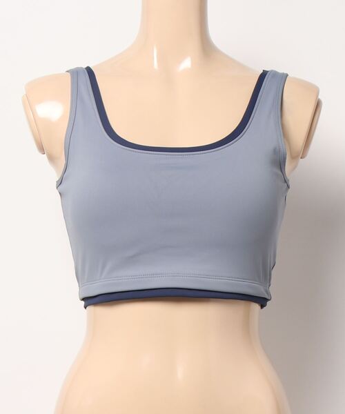 FREE BLUES（フリーブルース）の「バイカラー ヨガフィットネススポーツブラ/パッド付き（スポーツブラ・レディース・ブラック/ブルー/ミント/アイボリー・M）」の22枚目の写真