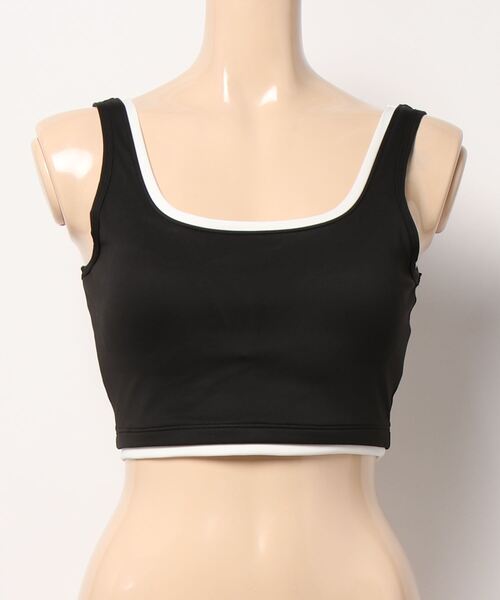 FREE BLUES（フリーブルース）の「バイカラー ヨガフィットネススポーツブラ/パッド付き（スポーツブラ・レディース・ブラック/ブルー/ミント/アイボリー・M）」の19枚目の写真