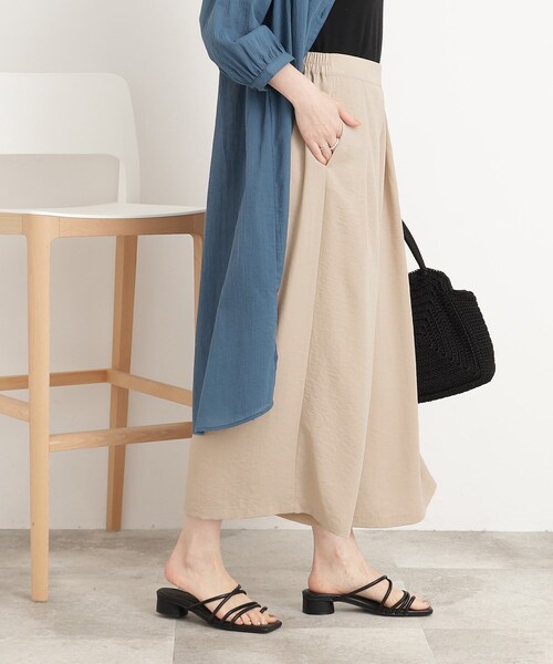 DRESKIP（ドレスキップ）の「◆【接触冷感/低身長〇】楽してキレイ 麻調ガウチョパンツ（その他パンツ・レディース・レモンイエロー/ネイビー/ベージュ/ダークブラウン・03/04/02）」の20枚目の写真