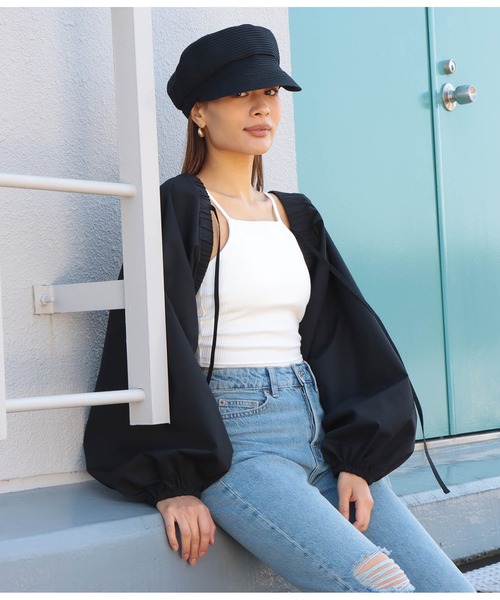 Settimissimo（セッティミッシモ）の「ウォッシャブルペーパー風キャスケット（キャスケット・レディース・ベージュ/ブラック・FREE）」の9枚目の写真