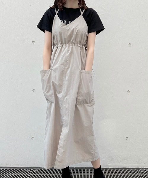 one way（ワンウェイ）の「ナイロンキャミワンピース（ジャンパースカート・レディース・ダークグリーン/ブラック/ベージュ・FREE）」の3枚目の写真