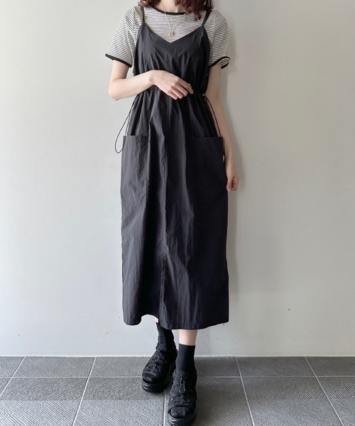 one way（ワンウェイ）の「ナイロンキャミワンピース（ジャンパースカート・レディース・ダークグリーン/ブラック/ベージュ・FREE）」の6枚目の写真