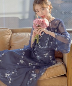 NON TOKYO/ノントーキョー】PRINT RIB NOSLEEVE ONE-PIECE