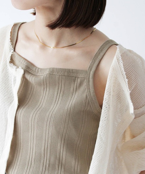 Crisp（クリスプ）の「ランダムリブ2wayキャミソール（キャミソール・レディース・チャコールグレー/ベージュ・FREE）」の5枚目の写真