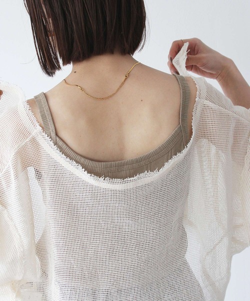 Crisp（クリスプ）の「ランダムリブ2wayキャミソール（キャミソール・レディース・チャコールグレー/ベージュ・FREE）」の6枚目の写真