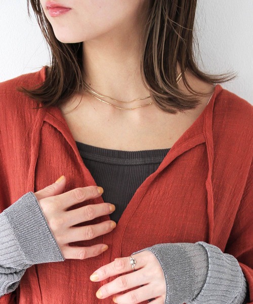 Crisp（クリスプ）の「ランダムリブ2wayキャミソール（キャミソール・レディース・チャコールグレー/ベージュ・FREE）」の8枚目の写真