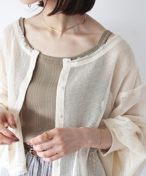 Crisp（クリスプ）の「ランダムリブ2wayキャミソール（キャミソール・レディース・チャコールグレー/ベージュ・FREE）」の17枚目の写真