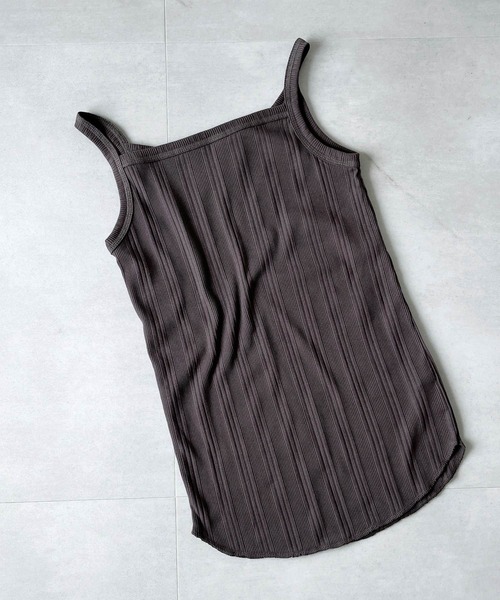 Crisp（クリスプ）の「ランダムリブ2wayキャミソール（キャミソール・レディース・チャコールグレー/ベージュ・FREE）」の21枚目の写真