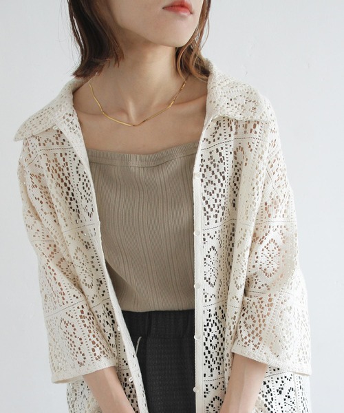 Crisp（クリスプ）の「ランダムリブ2wayキャミソール（キャミソール・レディース・チャコールグレー/ベージュ・FREE）」の18枚目の写真