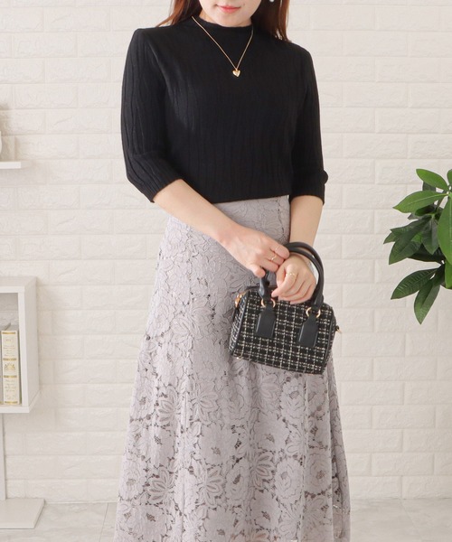 Lace Ladies(レースレディース)の「半袖ボトルネック凹凸模様プルオーバー(シャツ/ブラウス・レディース・ベージュ/ピンク/ブルー/ブラック・FREE)」の20枚目の写真