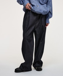 WETTEMPT(EBevg)1 TUCK DENIM TROUSERS / ^bNfjgEU[(fjpc)