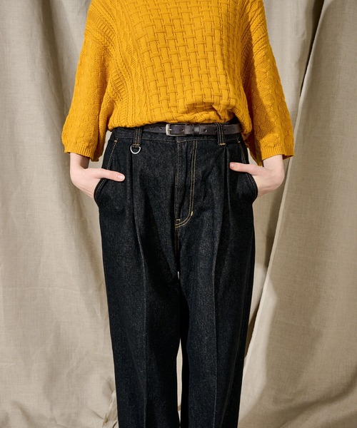 WETTEMPT（ウィテンプト）の「1 TUCK DENIM TROUSERS / ワンタックデニムトラウザー（デニムパンツ・メンズ・インディゴブルー/ブラック/ライトブルー/ブラック系/ダークインディゴブルー・SMALL/MEDIUM/LARGE）」の12枚目の写真