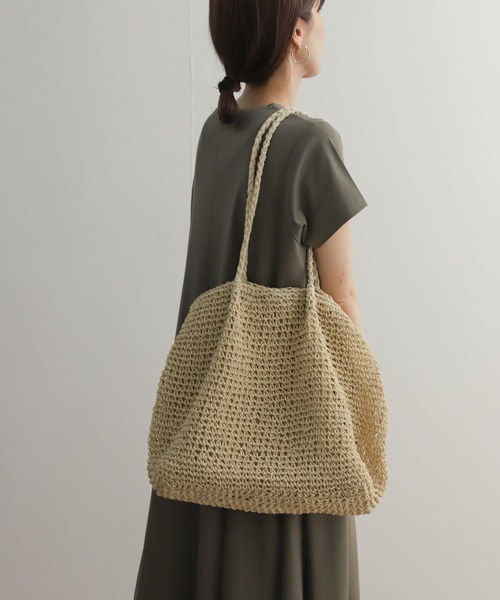 URBAN RESEARCH DOORS（アーバンリサーチドアーズ）の「ペーパープレーンカゴバッグ（トートバッグ・レディース・ベージュ/ホワイト系その他・-）」の3枚目の写真