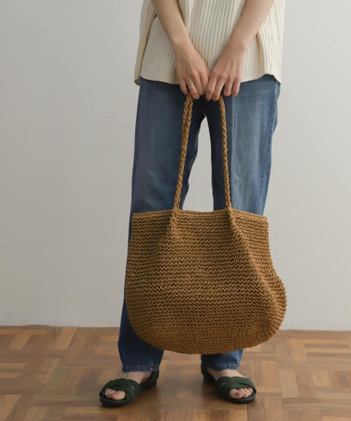 URBAN RESEARCH DOORS（アーバンリサーチドアーズ）の「ペーパープレーンカゴバッグ（トートバッグ・レディース・ベージュ/ホワイト系その他・-）」の9枚目の写真