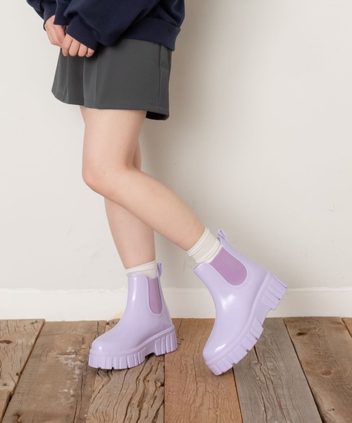 セール】チャンキーソール 厚底 レインシューズ / サイドゴアブーツ