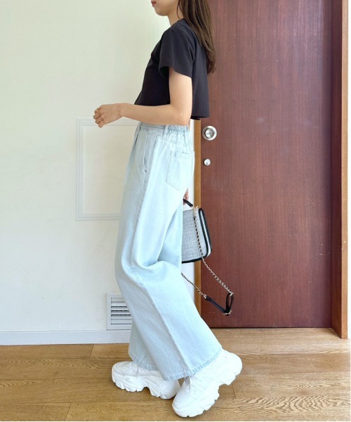 OLIVE des OLIVE（オリーブデオリーブ）の「クロップドTシャツ　1031060370（Tシャツ/カットソー・レディース・オフホワイト/ピンク/ブラック・FREE）」の16枚目の写真