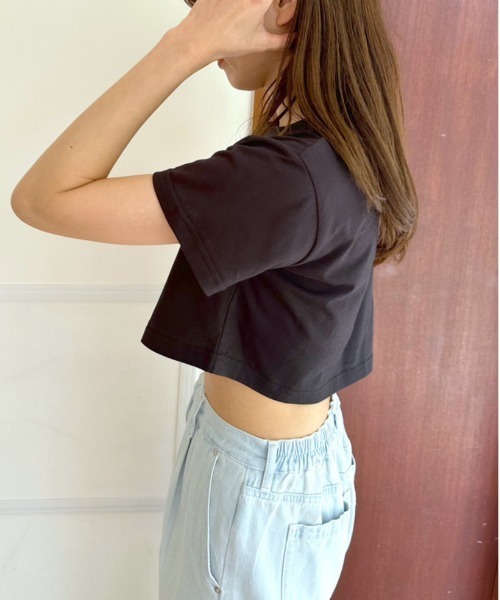 OLIVE des OLIVE（オリーブデオリーブ）の「クロップドTシャツ　1031060370（Tシャツ/カットソー・レディース・オフホワイト/ピンク/ブラック・FREE）」の14枚目の写真