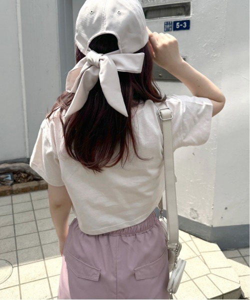 OLIVE des OLIVE（オリーブデオリーブ）の「クロップドTシャツ　1031060370（Tシャツ/カットソー・レディース・オフホワイト/ピンク/ブラック・FREE）」の15枚目の写真