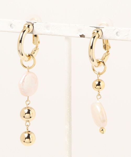tone(トーン)の「【HO’OKAHI】Big Freshwater Pearl Hoop Earring(イヤリング・レディース・シルバー/ゴールド・FREE)」の1枚目の写真