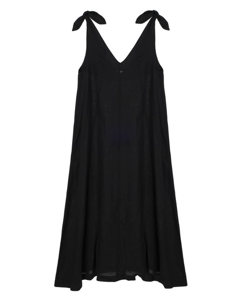 ALEXIA STAM(アリシアスタン)の「Tie Shoulder Long Dress / Vカット麻混ワンピース(ワンピース・レディース・ブラック/グリーン/ブラウン・FREE)」の21枚目の写真