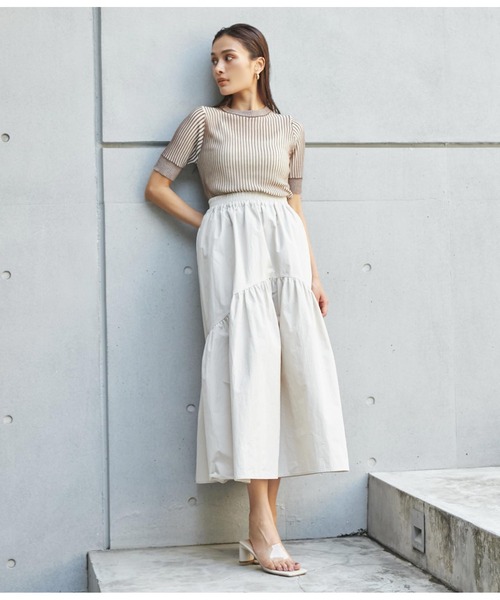 Settimissimo(セッティミッシモ)の「配色リブサマーニットトップスセーター(Tシャツ/カットソー・レディース・ブラック/グリーン/ブラウン・FREE)」の15枚目の写真