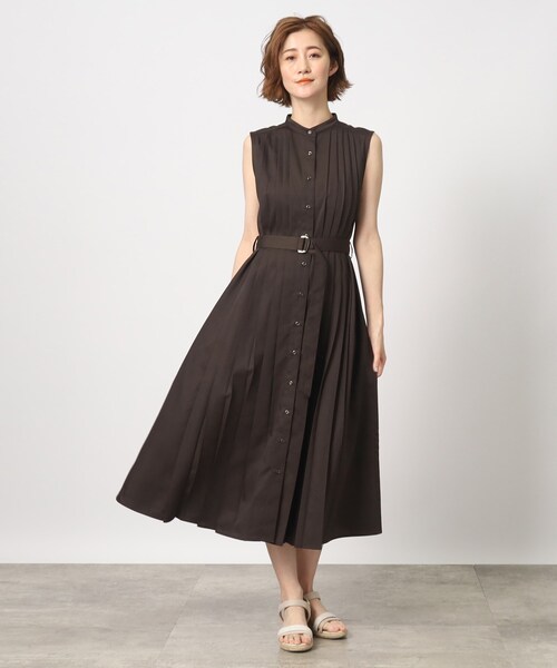 grove（グローブ）の「◆着映え間違いなし！シャンブレープリーツワンピース（ワンピース・レディース・ブルー/ライトベージュ/ブラウン系・02/03/01/04/05）」の9枚目の写真