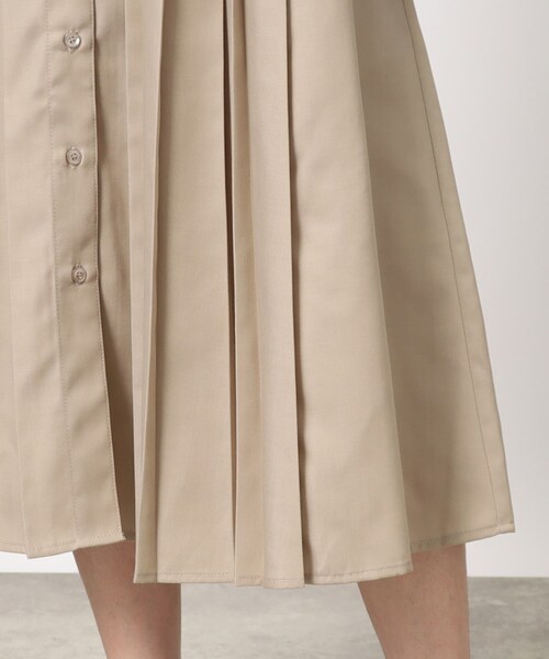 grove（グローブ）の「◆着映え間違いなし！シャンブレープリーツワンピース（ワンピース・レディース・ブルー/ライトベージュ/ブラウン系・02/03/01/04/05）」の4枚目の写真