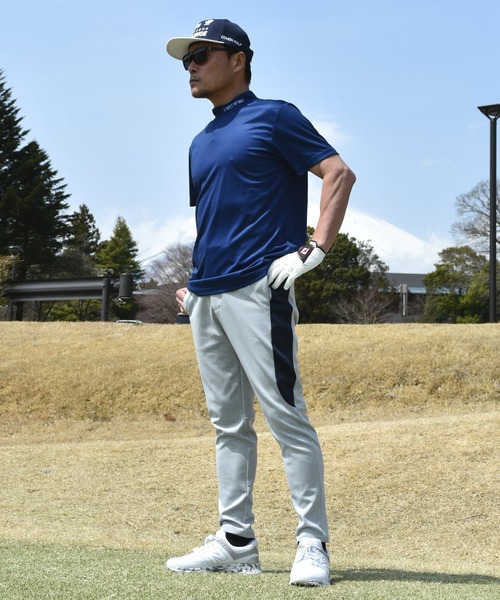 アンクル丈テーパードゴルフパンツ ストレッチ ポンチ ジャージ素材 アンクル丈ゴルフウェア テーパード