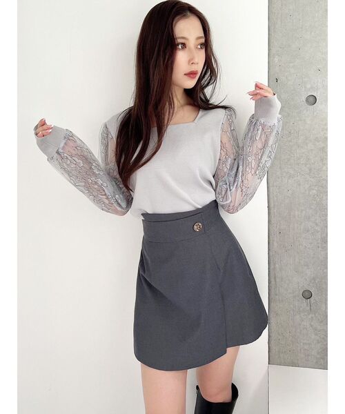 RESEXXY（リゼクシー）の「レース切替ニットトップス（ニット/セーター・レディース・ブラック/ホワイト/ブルー・FREE）」の13枚目の写真