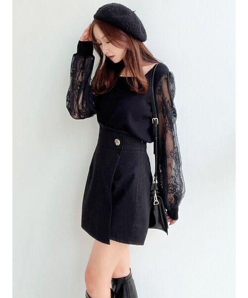 RESEXXY（リゼクシー）の「レース切替ニットトップス（ニット/セーター・レディース・ブラック/ホワイト/ブルー・FREE）」の16枚目の写真