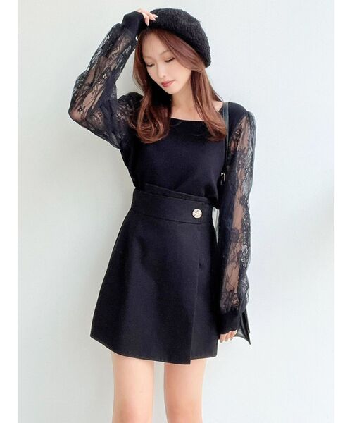 RESEXXY（リゼクシー）の「レース切替ニットトップス（ニット/セーター・レディース・ブラック/ホワイト/ブルー・FREE）」の17枚目の写真