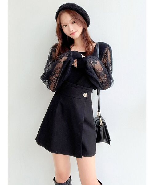 RESEXXY（リゼクシー）の「レース切替ニットトップス（ニット/セーター・レディース・ブラック/ホワイト/ブルー・FREE）」の18枚目の写真