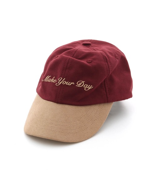 MAKE YOUR DAY(メイクユアデイ)の「スエードロゴキャップ(キャップ・キッズ・ワインレッド/カーキ/モカ・S/L/M)」の3枚目の写真