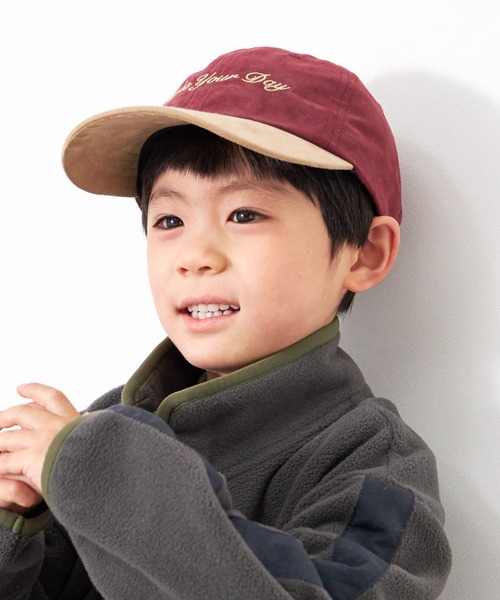 MAKE YOUR DAY(メイクユアデイ)の「スエードロゴキャップ(キャップ・キッズ・ワインレッド/カーキ/モカ・S/L/M)」の9枚目の写真