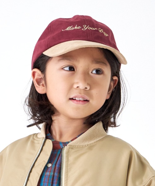 MAKE YOUR DAY(メイクユアデイ)の「スエードロゴキャップ(キャップ・キッズ・ワインレッド/カーキ/モカ・S/L/M)」の21枚目の写真