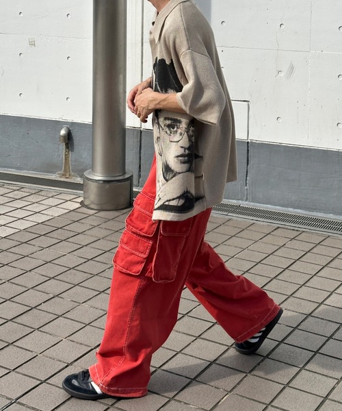 Perushu(ペルーシュ)の「マルチポケットワイドイージースノーカーゴパンツ(カーゴパンツ・メンズ・チャコールグレー/カーキ/レッド・LARGE/SMALL/MEDIUM)」の13枚目の写真