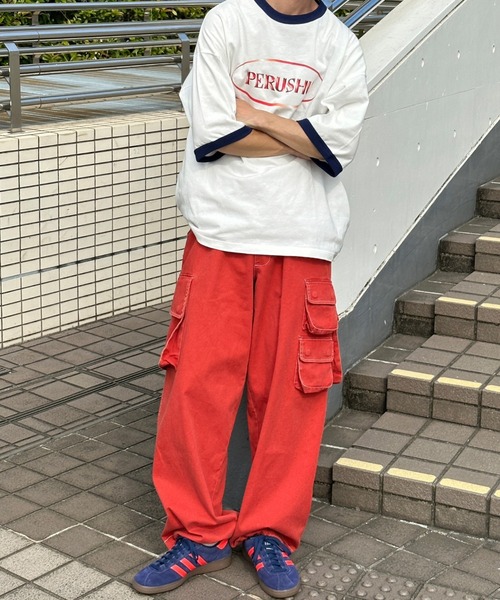 Perushu(ペルーシュ)の「マルチポケットワイドイージースノーカーゴパンツ(カーゴパンツ・メンズ・チャコールグレー/カーキ/レッド・LARGE/SMALL/MEDIUM)」の18枚目の写真