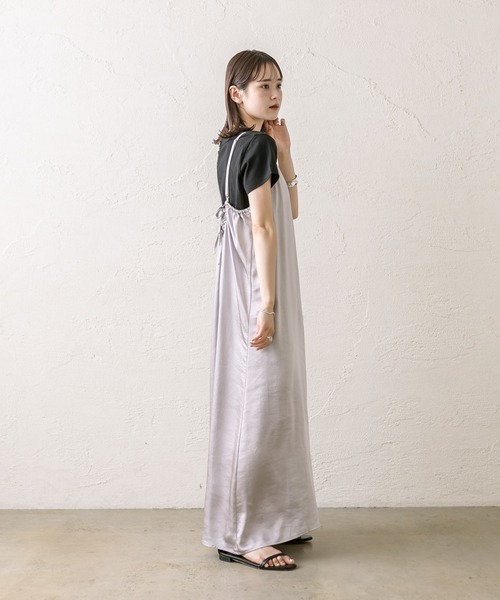mystic（ミスティック）の「【3色展開】サテンキャミワンピース