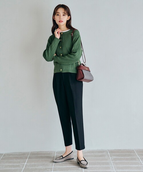 grove（グローブ）の「◆360度抜かりなし！楽チンきれいなマイベストテーパードパンツ（その他パンツ・レディース・ブラック系1/イエロー/グリーン/ブラック/ベージュ・02/03/01/04/00/05）」の6枚目の写真