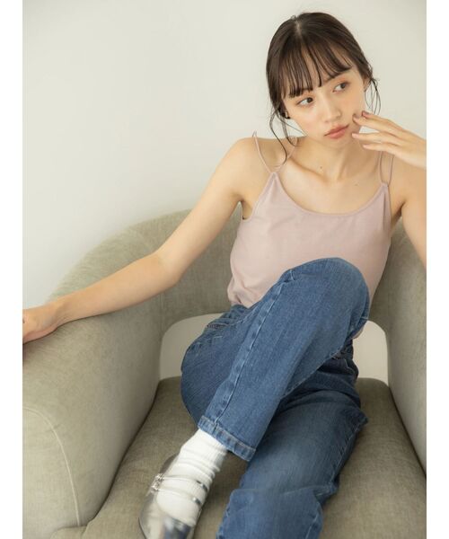 earth music&ecology(アースミュージックアンドエコロジー)の「ダブルストラップキャミソール(インナーウェア/肌着・レディース・ブラック/アイボリー/モカ/ブルー・S/M)」の18枚目の写真