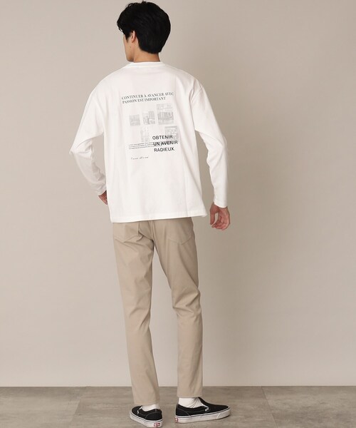 THE SHOP TK （ザ ショップ ティーケー ）の「◆Parisフォト/ロゴプリントロンT（Tシャツ/カットソー・メンズ・ホワイト系3/オフホワイト/ブラック/ダークパープル/ベージュ/ホワイト系4・03/02）」の8枚目の写真